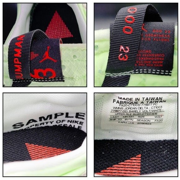 LOOK SEE PROMO Nike Air Jordan Delta Barely Volt CT1003-700 WMN SZ 7 = MN SZ 5.5 - Picture 3 of 12